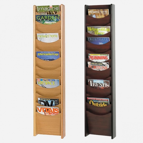 12 x A4 Wooden Wall Mounted Literature Dispenser